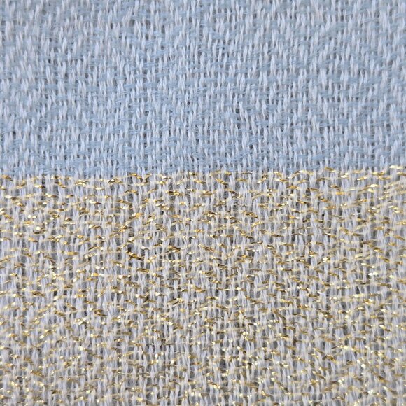 NWOT Cashmere Scarf GOLD & Blue - Picture 4 of 8